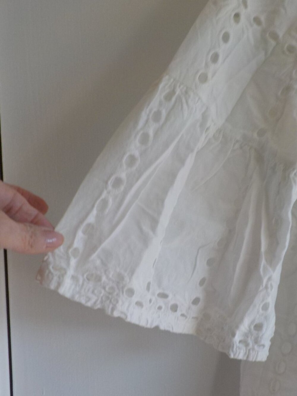 Cal Style Dress Tunic - Small - White Eyelot Boho Ruffle (845) - Picture 3 of 5